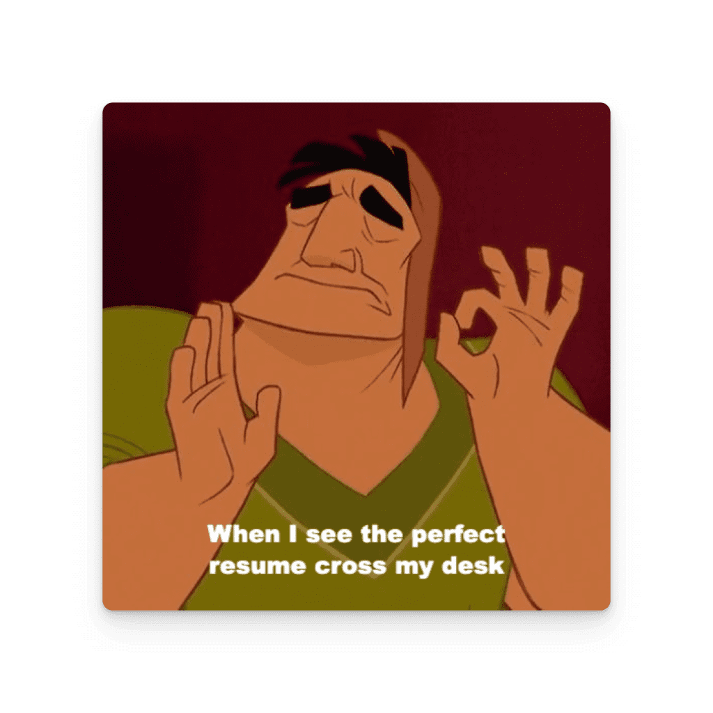 My face when I see the perfect resume